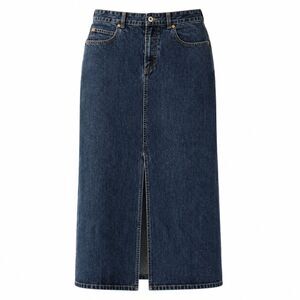 Vintage GAP High Waisted Denim Maxi Skirt Dark Wash Front Slit A-Line Boho 6
